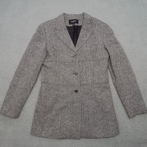 Express Blazer Women Small Gray Career Office Single Breast Textured Jacket